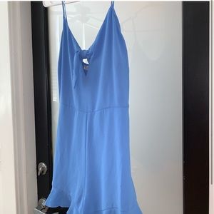 Blue romper with side zipper
